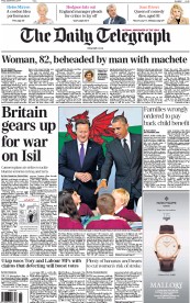 The Daily Telegraph () Newspaper Front Page for 5 September 2014