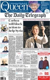 The Daily Telegraph () Newspaper Front Page for 5 September 2015