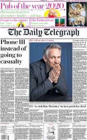 The Daily Telegraph () Newspaper Front Page for 5 September 2020