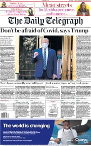 The Daily Telegraph () Newspaper Front Page for 6 October 2020