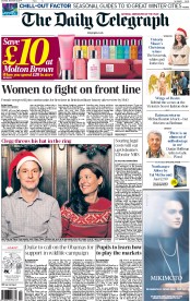 The Daily Telegraph () Newspaper Front Page for 6 December 2014
