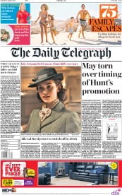 The Daily Telegraph () Newspaper Front Page for 6 January 2018