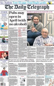 The Daily Telegraph () Newspaper Front Page for 6 February 2021