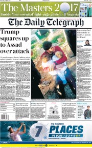 The Daily Telegraph () Newspaper Front Page for 6 April 2017