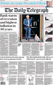 The Daily Telegraph () Newspaper Front Page for 6 May 2022