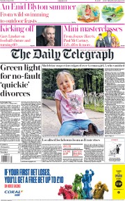 The Daily Telegraph () Newspaper Front Page for 6 June 2020