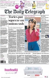 The Daily Telegraph () Newspaper Front Page for 6 August 2015