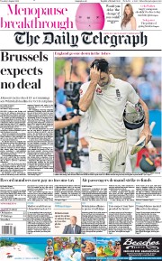 The Daily Telegraph () Newspaper Front Page for 6 August 2019