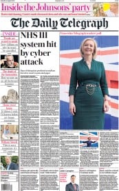 The Daily Telegraph () Newspaper Front Page for 6 August 2022