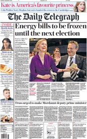 The Daily Telegraph () Newspaper Front Page for 6 September 2022