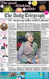 The Daily Telegraph () Newspaper Front Page for 7 October 2017