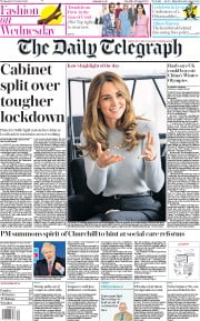The Daily Telegraph () Newspaper Front Page for 7 October 2020
