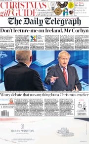 The Daily Telegraph () Newspaper Front Page for 7 December 2019