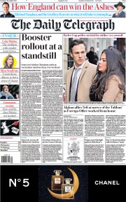 The Daily Telegraph () Newspaper Front Page for 7 December 2021