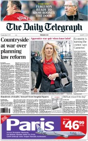 The Daily Telegraph () Newspaper Front Page for 7 March 2013