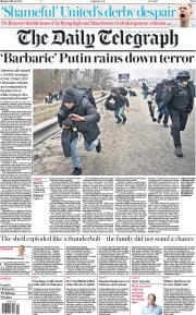 The Daily Telegraph () Newspaper Front Page for 7 March 2022