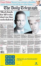 The Daily Telegraph () Newspaper Front Page for 7 March 2023