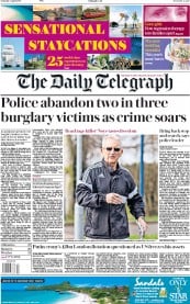 The Daily Telegraph () Newspaper Front Page for 7 April 2018
