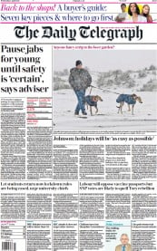 The Daily Telegraph () Newspaper Front Page for 7 April 2021