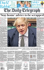 The Daily Telegraph () Newspaper Front Page for 7 May 2020