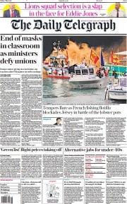 The Daily Telegraph () Newspaper Front Page for 7 May 2021