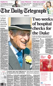 The Daily Telegraph () Newspaper Front Page for 7 June 2013