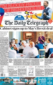 The Daily Telegraph () Newspaper Front Page for 7 July 2018