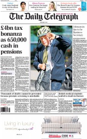 The Daily Telegraph () Newspaper Front Page for 7 August 2014