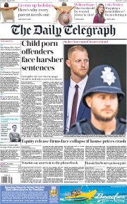 The Daily Telegraph () Newspaper Front Page for 7 August 2018