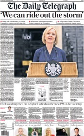 The Daily Telegraph () Newspaper Front Page for 7 September 2022