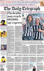 The Daily Telegraph () Newspaper Front Page for 8 October 2021