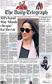 The Daily Telegraph () Newspaper Front Page for 8 December 2016