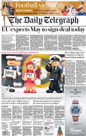 The Daily Telegraph () Newspaper Front Page for 8 December 2017
