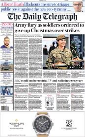 The Daily Telegraph () Newspaper Front Page for 8 December 2022