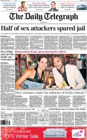 The Daily Telegraph () Newspaper Front Page for 8 January 2014