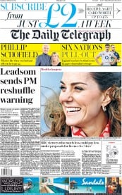 The Daily Telegraph () Newspaper Front Page for 8 February 2020