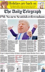 The Daily Telegraph () Newspaper Front Page for 8 May 2021