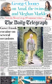 The Daily Telegraph () Newspaper Front Page for 8 June 2019
