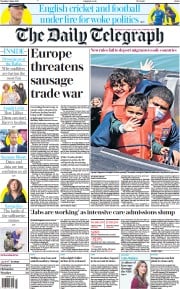 The Daily Telegraph () Newspaper Front Page for 8 June 2021