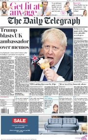 The Daily Telegraph () Newspaper Front Page for 8 July 2019