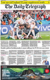 The Daily Telegraph () Newspaper Front Page for 8 July 2021
