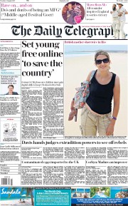 The Daily Telegraph () Newspaper Front Page for 8 August 2017