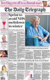 The Daily Telegraph () Newspaper Front Page for 8 August 2022