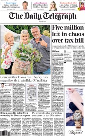 The Daily Telegraph () Newspaper Front Page for 9 October 2014