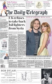 The Daily Telegraph () Newspaper Front Page for 9 October 2018