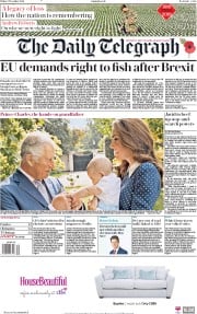 The Daily Telegraph () Newspaper Front Page for 9 November 2018