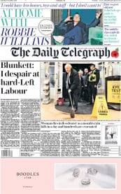 The Daily Telegraph () Newspaper Front Page for 9 November 2019