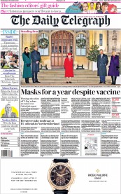 The Daily Telegraph () Newspaper Front Page for 9 December 2020