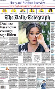 The Daily Telegraph () Newspaper Front Page for 9 March 2021