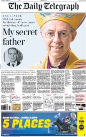 The Daily Telegraph () Newspaper Front Page for 9 April 2016